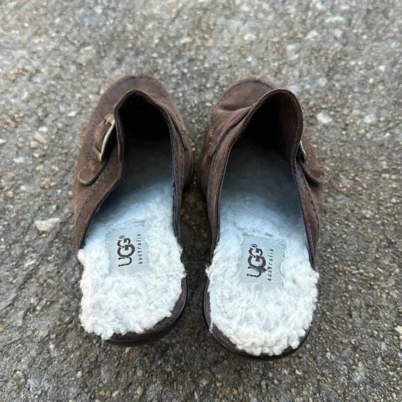 Ugg Australia Slip On Chunky Heel Buckle Suede Women’s Sz 7.5 - Picture 5 of 12